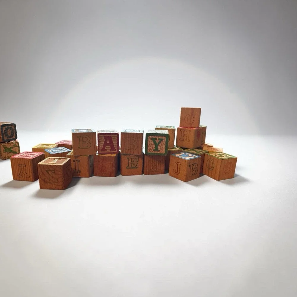 Wooden Alphabet block lot of 32